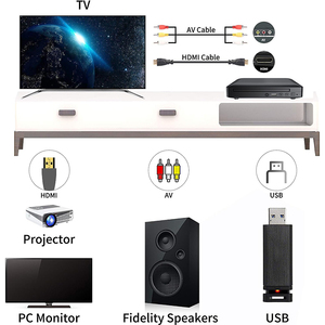 Lecteur DVD/VCD/CD portable Full HD 1080P avec sortie HDMI AV, batterie rechargeable USB, appareil de divertissement pour la maison et la voiture, multi-formats - Product Image 4