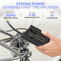 Pompe à batterie à bille électrique numérique Portable ABS 150psi gonfleur de pneu de lumière d'urgence avec conception de gonflage du ventre