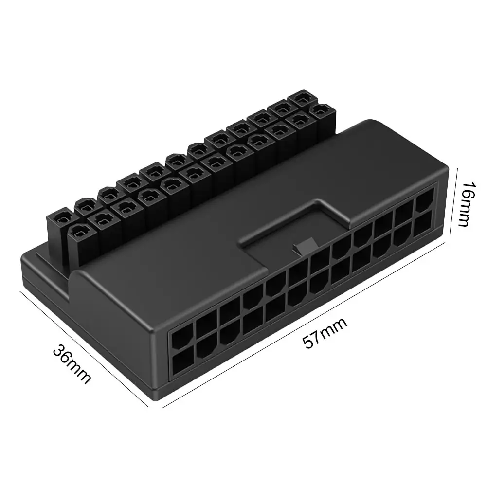 Atx 24 Pin Tot 90 Graden Stekker Adapter Moederbord Voedingskabel Connectoren