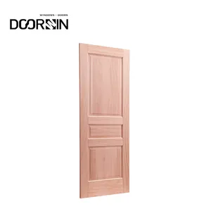 Manufacturers Customized Solid Africa Mahogany 3 Panel Design Solid Wood Interior Door