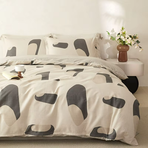 Ensemble de housse de <span class=keywords><strong>couette</strong></span> en coton à imprimé botanique Alenhome Warm Fresh pour couples, ensemble de literie, ensemble de housse de <span class=keywords><strong>couette</strong></span> - Product Image 2