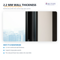 Fenêtre coulissante en aluminium FUSON CE pour le marché américain, idéale pour les importateurs, résistante au vent, épaisseur de paroi 2,2 mm, pour villa et balcon