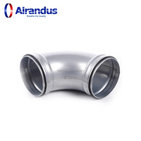 Coude de conduit spiralé galvanisé à 90 degrés pour ventilation CVC, raccord de tuyauterie, taille personnalisée, coude de conduit industriel à rayon court