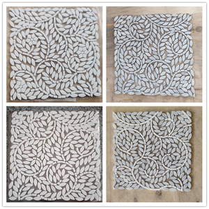 Mosaico <span class=keywords><strong>Piastrelle</strong></span> a Foglia e Fiore dal Design Moderno, Marmo Bianco Thassos Lucido, per Pareti e Pavimenti, Uso Residenziale e Commerciale - Product Image 6