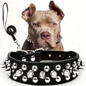 Arnés para Perro Estilo Punk con Remaches de Bala y Collar con Correa, Diseño Sólido, Novedad en Artículos para Mascotas - Product Image 5