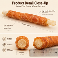 Friandises à mâcher pour chiens de toutes tailles, bâtonnets de viande et de fibres enveloppés de poulet/canard, pour la santé dentaire et articulaire