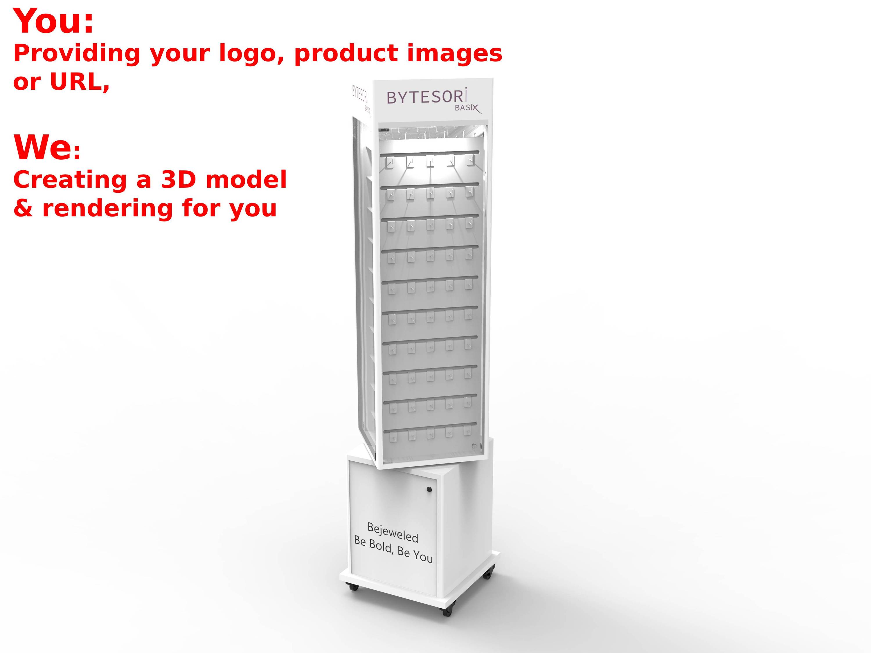 Metal Based Floor Jewelry Display Stand with Lockable Storage for Retail Jewelry Outlets — view 4