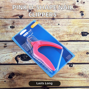 1 pièce Coupe-ongles professionnel en acier inoxydable rose en forme de U pour manucure DIY, coupe-pointes d'ongles acryliques, pour salon de beauté et usage personnel - Product Image 2