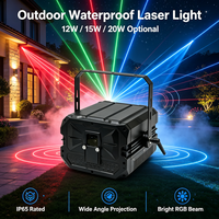 Luces Láser Bluetooth de 15w, Luz Láser de Escenario con Haz 3D, Proyector de Haz de Animación a Prueba de Agua DMX512 para Bodas, DJ, Discotecas