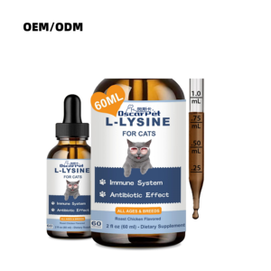OEM/ODM Oscar Suppléments liquides <span class=keywords><strong>pour</strong></span> animaux de compagnie L-<span class=keywords><strong>Lysine</strong></span> <span class=keywords><strong>pour</strong></span> chats Codonopsis Astragalus Support immunitaire et de santé - Product Image 1