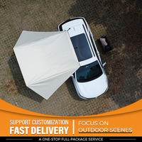Meilleure Vente Tente Latérale de Voiture Noire en Oxford avec Fixation par Ventouses, Auvent Imperméable pour Camping Estival en Plein Air et Décoration de Voyage en Voiture