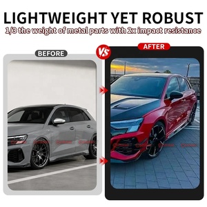 ชุดแต่งสเกิร์ตข้างคาร์บอนไฟเบอร์แบบแห้งสไตล์ PAK สำหรับ Audi RS3 8Y รุ่นฮอตแฮทช์น้ำหนักเบา ชุดต่อขยายสเกิร์ตข้าง - Product Image 3