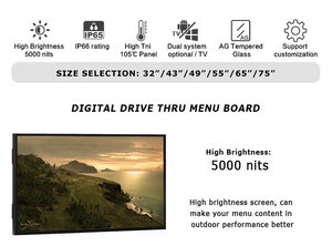 TV Pintar Luar Ruangan 4K UHD 75-Inci 4000 Nits Tahan Matahari Tahan Air LCD dengan Remote Asisten Suara untuk Pusat Perbelanjaan - Product Image 2