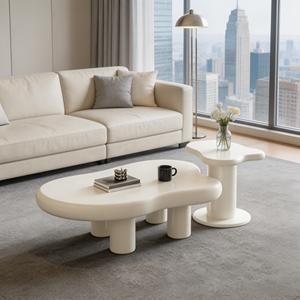 White Cloud <b>Shaped</b> Coffee <b>Table</b> Set Nordic Irregular Aesthetic Living Room Center - Product Image 1