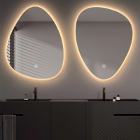 Miroir de salle de bain LED intelligent avec interrupteur tactile moderne, IP44, anti-buée, éclairage intégré, pour hôtels et appartements, 60+ pouces, idéal pour salons de beauté