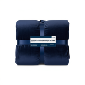 Coperta Leggera Vianney Navy in Poliestere, Misura Queen, per Tutte le Stagioni, Uso Interno - Product Image 1