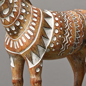Preço baixo Atacado arte totem estilo africano decoração estátua tamanho resina cavalo animal estatueta casa cabeça pônei escultura de jardim - Product Image 2