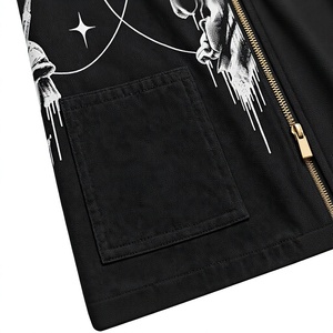 Camiseta Negra Extra Grande de Manga Corta para Hombre Aurel con Estampado de Ángel, Estilo Urbano, Tela de Algodón Tejida, Diseño de Logotipo Frontal - Product Image 4