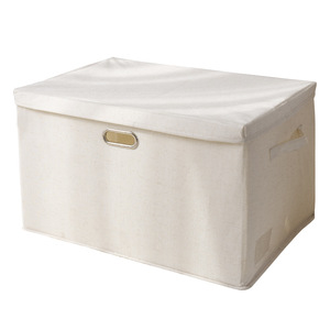 Tianshan Cotton <b>Storage</b> <b>Box</b> Rectangle <b>Beige</b> With Metal Handle For Wardrobe Clothing Organizer - Product Image 4