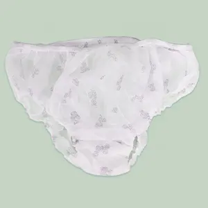 Soft Disposable Underwear Women's Disposable Nonwoven Underwear Ladies Briefs Paper Printing Panties for Travel Hotel