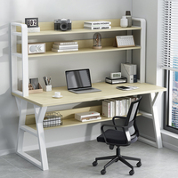 Bureau d'étude pour étudiant avec rangement, table d'écriture moderne et grande, bureau d'ordinateur pour la maison ou le bureau avec étagère pour le travail et l'apprentissage
