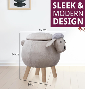 Repose-pieds de canapé avec rangement, en forme de mouton, avec pieds en <span class=keywords><strong>bois</strong></span>, mignon, marron, standard, cadeau - Product Image 3