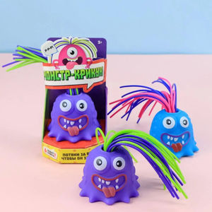 Drôle petit monstre jaune PU Silicone cuisine jouet cheveux tirant shrilling serrant décompression effets enfants fête jouer - Product Image 3