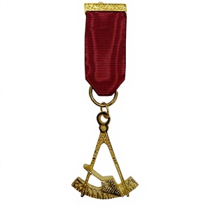 BAHOO EMBROIDERS Bijou de poitrine pour Maîtres Maçons Royaux et Sélectionnés, plaqué or - Bijou de régalia maçonnique - Unisexe - Product Image 1