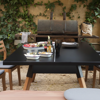Table de ping-pong en bois haut de gamme personnalisée, table de ping-pong multifonctionnelle 2-en-1 pour l'intérieur