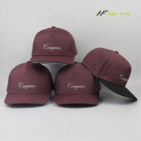 Casquette de golf 5 panneaux avec logo personnalisé, perforations laser, nylon imperméable, séchage rapide, respirante, pour sports de plein air, casquette de baseball