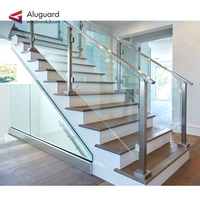 Câble d'escalier Balustrade en acier inoxydable Rampes de balcon intérieur modernes design escalier en aluminium u canal balustrades mains courantes