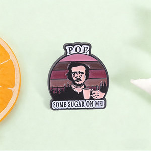 Broche con diseño <span class=keywords><strong>de</strong></span> atardecer retro, cita humorística y motivos literarios, para accesorios <span class=keywords><strong>de</strong></span> ropa - Product Image 1