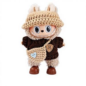 Conjunto de Tres Piezas de Ropa para Muñecas Unisex de 17 cm, <span class=keywords><strong>Abrigo</strong></span>, Suéter Tejido, con Logotipo de Oso, para Otoño e Invierno, Serie Fantasía, Hecho en China - Product Image 1