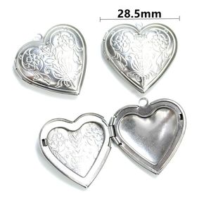 Breloques en forme de cœur en acier inoxydable avec motif floral pour la fabrication de bijoux, occasion cadeau - Product Image 2