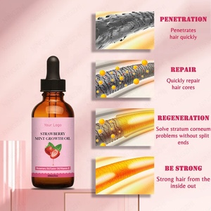 Aceite para el Crecimiento del Cabello de Fresa y Menta, Hidratante Profundo y Fortalecedor, Sin Silicona, Sin Crueldad, Aceites para el Tratamiento del Cabello de Marca Privada - Product Image 5