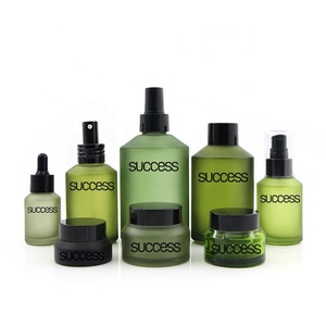 Flacone Contenitore Vuoto in Vetro Verde Opaco Trasparente per Diffusore a Bastoncini, Contenitore per Siero, Lozione, <span class=keywords><strong>Spray</strong></span>, Cosmetici, Creme e Fondotinta - Product Image 1