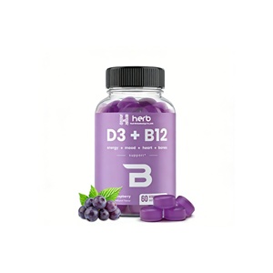 Gummies véganes OEM/ODM de Vitamine D3+B12 pour la santé des os et des muscles, compléments multivitaminés et à base de plantes - Product Image 1