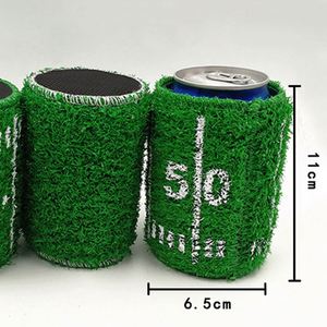 Couvre-gobelet en herbe artificielle personnalisé sur mesure pour promotion, refroidisseur de canette de bière avec logo - Product Image 5