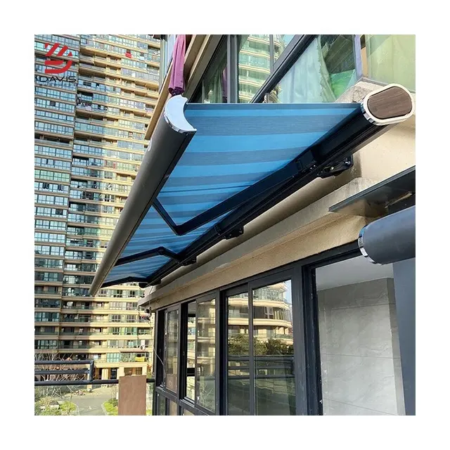 Customized Full Box Sunshade Dobrável Automático Telescópica Alumínio Liga Controle Remoto Outdoor Varanda Sunshade Canopy