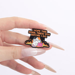 ฉันหวังว่าอีเมลนี้จะพบคุณก่อนที่ฉันจะทำการเคลือบเข็มกลัดแมวโกรธน่ารักปกกระเป๋าเป้สะพายหลังปกเสื้อของขวัญเครื่องประดับสำหรับเพื่อน - Product Image 4