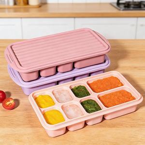 Moule à glaçons en silicone de qualité alimentaire, grande capacité, 8 compartiments, avec couvercle de démoulage facile, pour la conservation des aliments pour bébés, bac à glaçons - Product Image 4