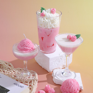 Bougie parfumée artisanale de luxe, série fruits créatifs, design original, en forme de gobelet à boisson froide, pour la décoration de table de café - Product Image 2