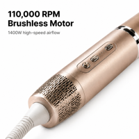 Brosse Soufflante Coiffante à Air Chaud, Brosse Volumisante, Sèche-Cheveux Ionique, Double Tension, Légère, Idéale Voyage, Pour Boucler et Lisser les Cheveux