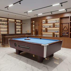 Table de <span class=keywords><strong>billard</strong></span> de <span class=keywords><strong>luxe</strong></span> à monnayeur en bois massif de 8 pieds avec plateau en ardoise, système de retour de billes, qualité tournoi, pour usage domestique, 9 billes de snooker - Product Image 4