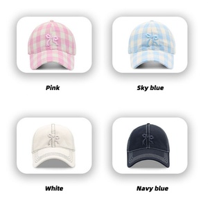 Wholesale Customized 3D Embroidered Bow Baseball Hat Versatile Duck Tongue <b>Cap</b> Six Piece Sunscreen Hat - Product Image 4