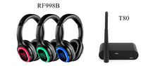 Casque sans fil HIFI silencieux avec transmetteur 3 canaux, grandes oreillettes souples, pour réunions et soirées, autonomie de 12 heures