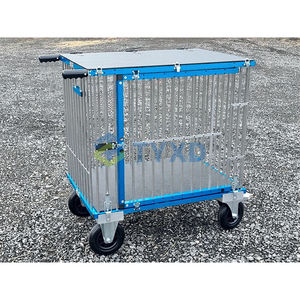 Portable grand <span class=keywords><strong>chariot</strong></span> d'exposition pour animaux de compagnie <span class=keywords><strong>chariot</strong></span> en aluminium pliable <span class=keywords><strong>chien</strong></span> toilettage bras bouton fermeture élégant motif Animal - Product Image 4