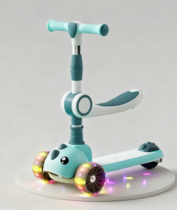 Trottinette enfant 3-en-1 avec siège amovible, design <span class=keywords><strong>petit</strong></span> <span class=keywords><strong>dinosaure</strong></span>, pliable, 3 roues en plastique, pour usage extérieur - Product Image 3