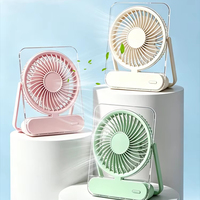 Ventilateur de table intelligent portable 1200 mAh à quatre vitesses, léger et ultra-fin avec support de bureau pour la maison