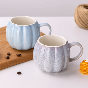 <b>Ceramic</b> Mug Striped Reactive Glaze Home Coffee Mug Single <b>Cup</b> Gift Use - Product Image 1